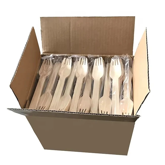 Bulk Biodegradable Wooden Forks with Logo – 25-Day Lead