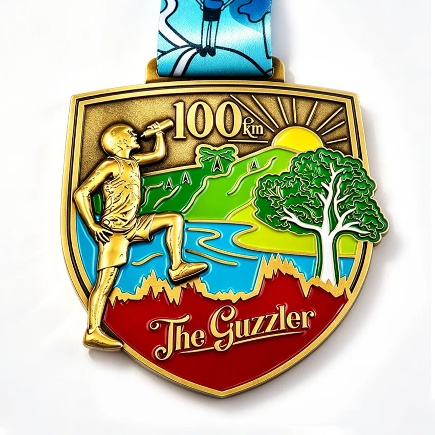 Custom Zinc Alloy Medal with Soft Enamel | 70mm Marathon Finisher Awards & Corporate Recognition | 50 MOQ