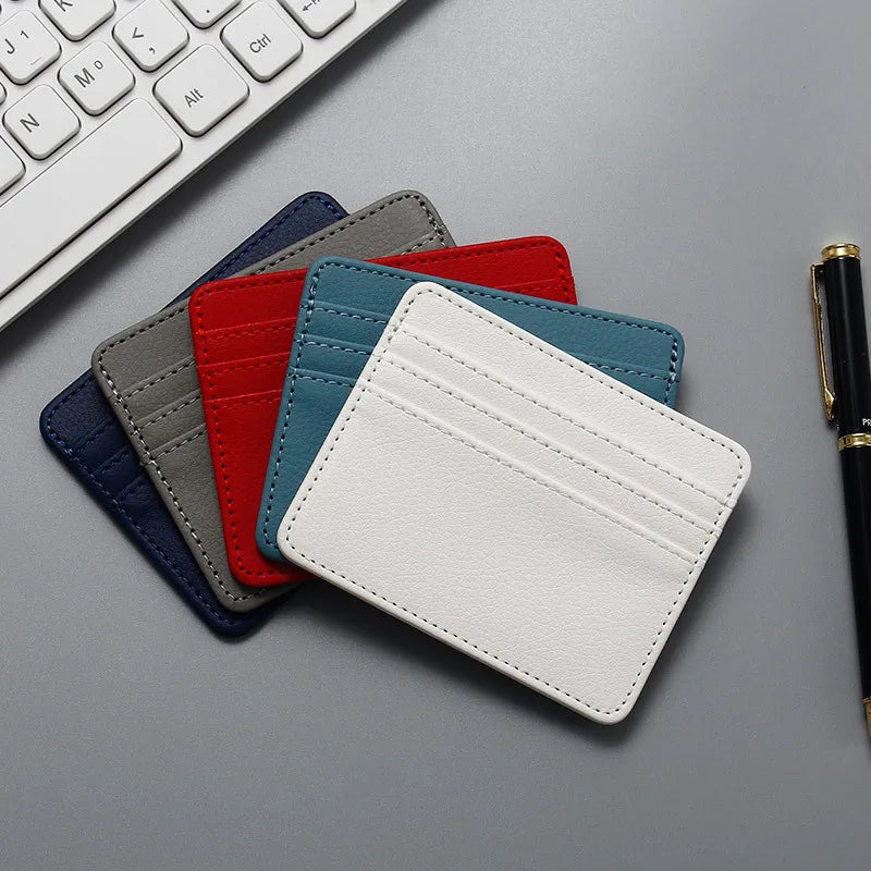 Custom Slim PU Leather Cardholder – Personalized Credit Card Holder With Logo Printing