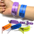 Custom Vinyl Wristbands 100 MOQ | Waterproof PVC ID Bracelets for Events
