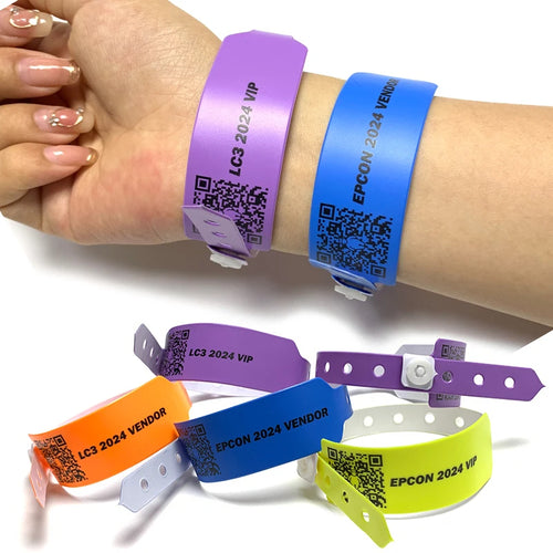 Custom Vinyl Wristbands 100 MOQ | Waterproof PVC ID Bracelets for Events