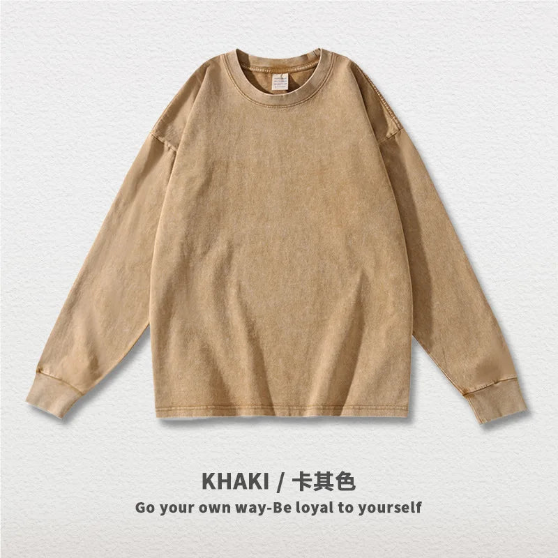 300G Heavyweight Long-Sleeve T-Shirt | Pure Cotton Oversized Fit