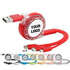 Custom 3-in-1 Charging Cable Electronic Gift Set - Personalized Logo