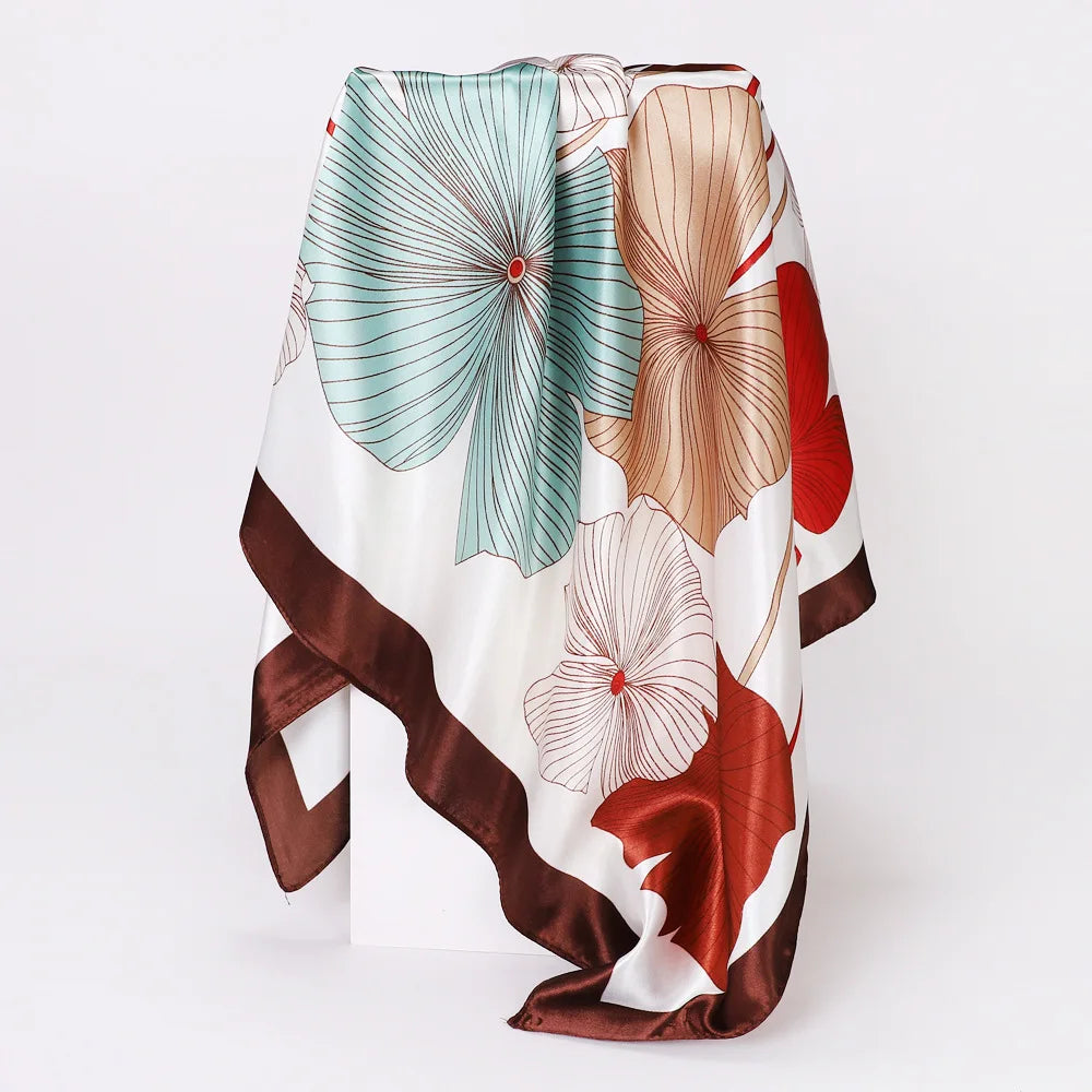 Custom Printed 90cm Square Scarf | 10 Pcs MOQ Wholesale Silk/Polyester Shawl