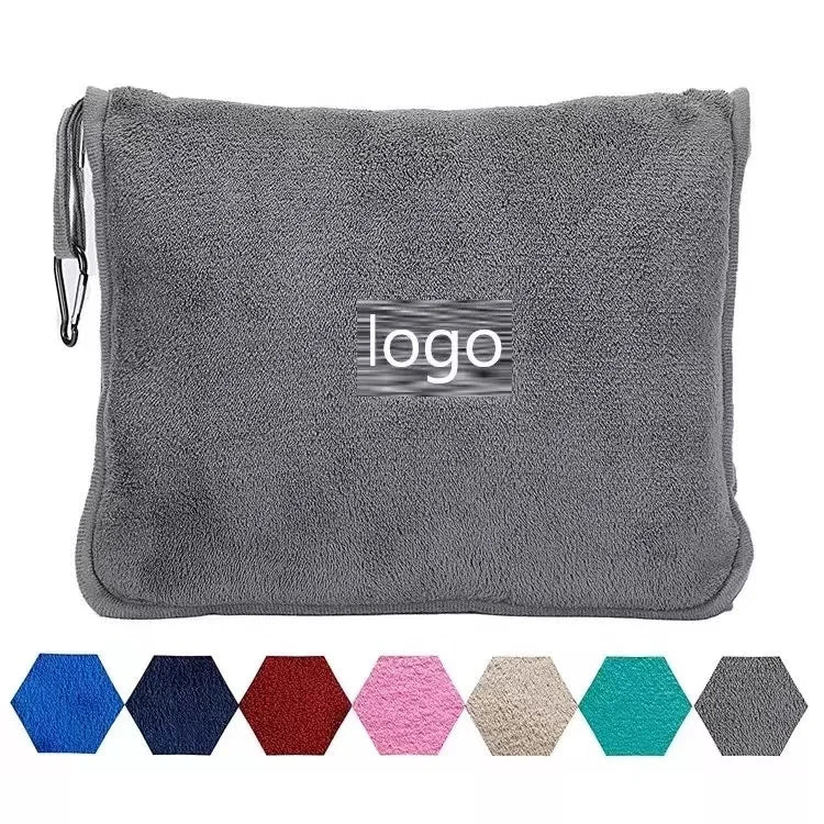 Custom Travel Pillow Blankets with Logo – 2-in-1, 300 MOQ