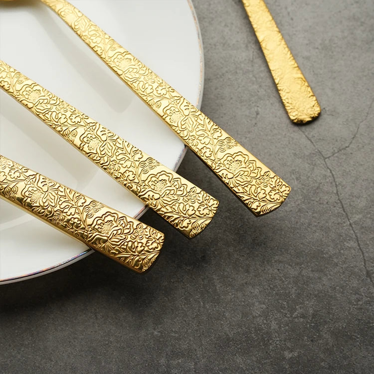 Royal Design Stainless Steel Flatware | Gold Cutlery Sets
