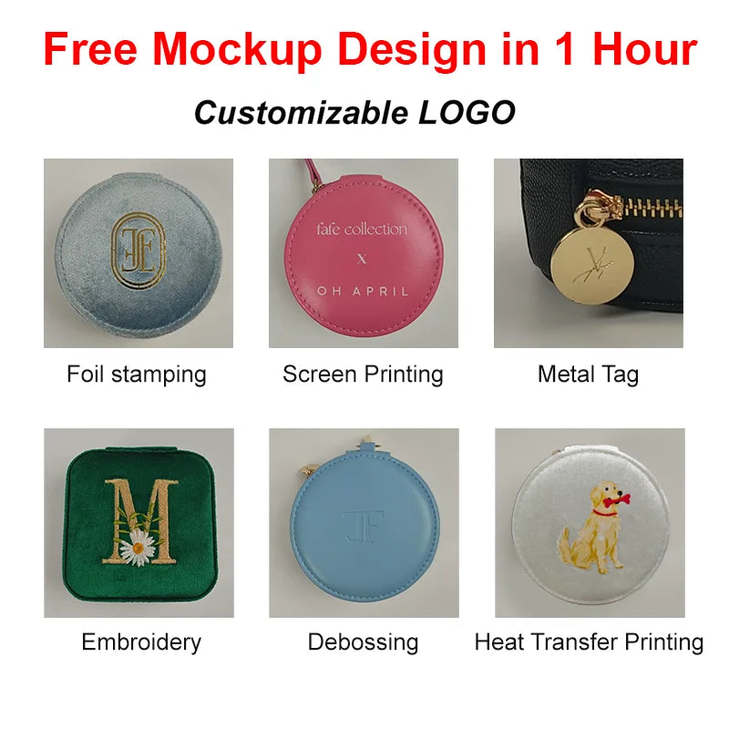 Custom Velvet Zipper Jewelry Box Wholesale | 50 MOQ Luxury Packaging