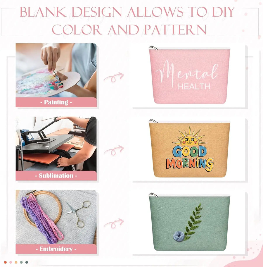 Canvas Makeup Pouch for Travel, Toiletry, and Everyday Organization | Custom Logo Zipper Bag