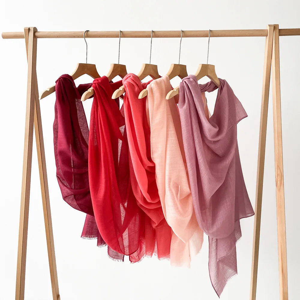 Custom Bamboo Knot Cotton Scarves 180x80cm | 18 Colors | Bulk Boutique Scarves