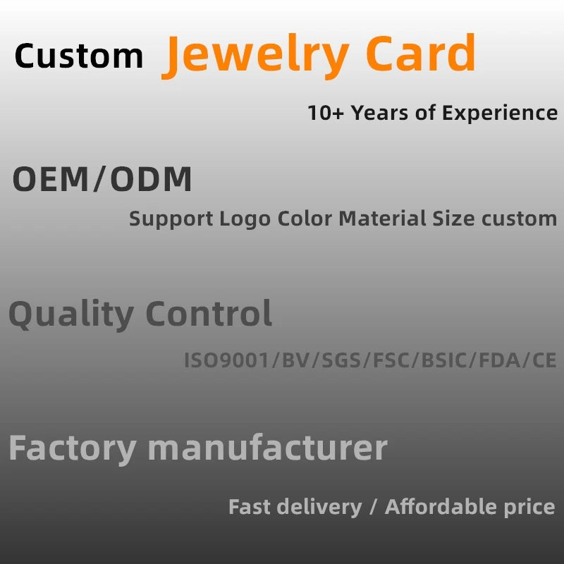 Custom Jewelry Cards with Gold Foil & Embossing | FSC Certified