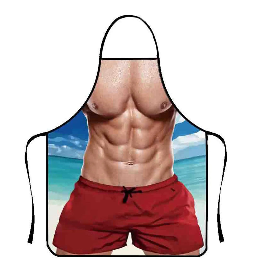Waterproof Polyester Apron | 3D Printed Cartoon Barbecue Apron