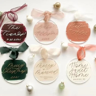 Custom Acrylic Christmas Tree Ornaments with Logo | MOQ 500