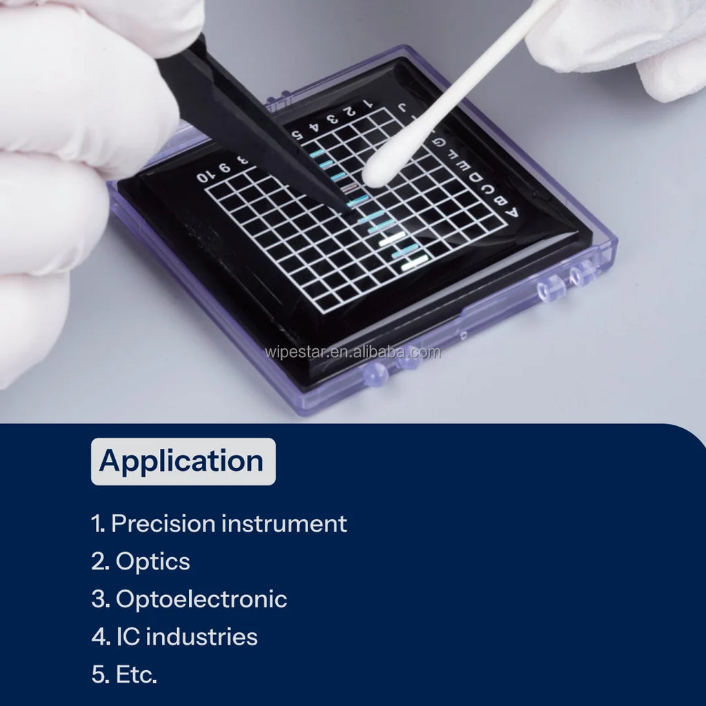 Industrial Cleaning Cotton Swabs | Fiber Optic & Precision | Paper/Wood Shaft | Low MOQ | WIPESTAR