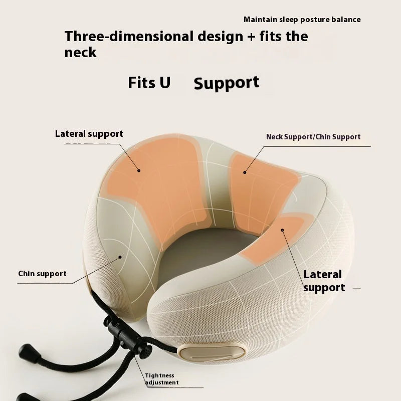 Foldable Memory Foam U-Shaped Neck Pillow for Travel & Car Use