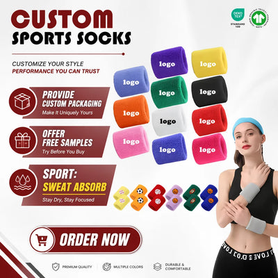 Custom Cotton Sports Wristbands | 1-Piece MOQ & 31-Day Lead Time | Breathable & Adjustable | Summer Sports