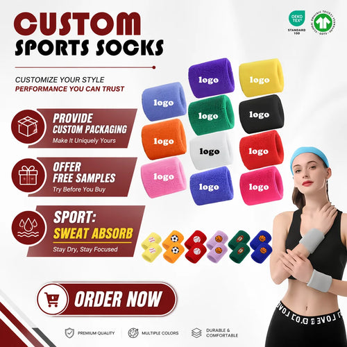 Custom Cotton Sports Wristbands | 1-Piece MOQ & 31-Day Lead Time | Breathable & Adjustable | Summer Sports