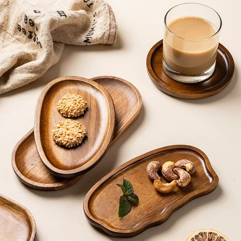 Acacia Wood Serving Tray Oval Japandi Style | Custom Engraving