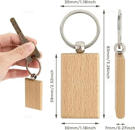 Custom Solid Wood Keychains | Laser Engraved Logo | 1,000-Piece MOQ | Promotional & Hospitality