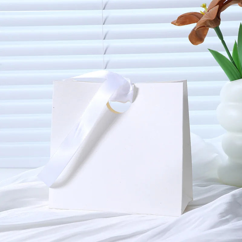 Custom Ribbon Handle Paper Gift Bags | Jewelry Packaging MOQ 100