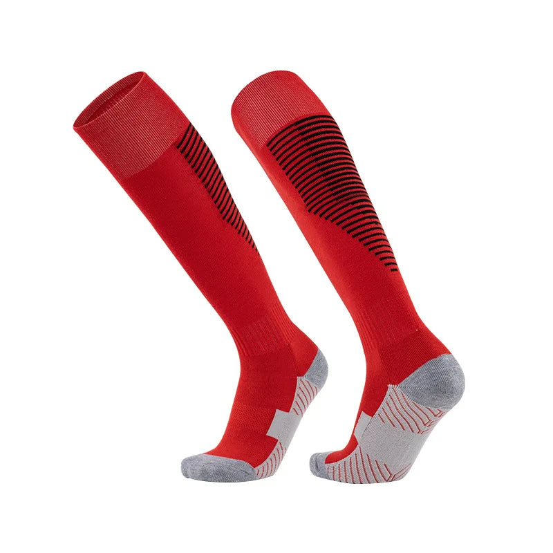 Custom Knee-High Sports Socks | Non-Slip Towel Bottom & Nylon/Cotton | 500-Piece MOQ | Team Sports