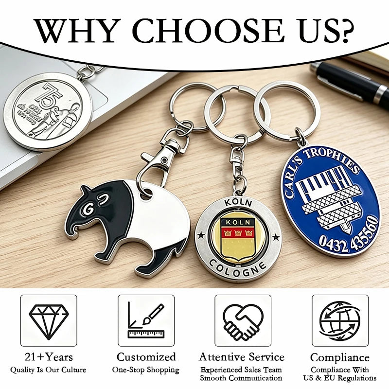 Custom Metal Keychains with Logo | Corporate Gifts Souvenirs