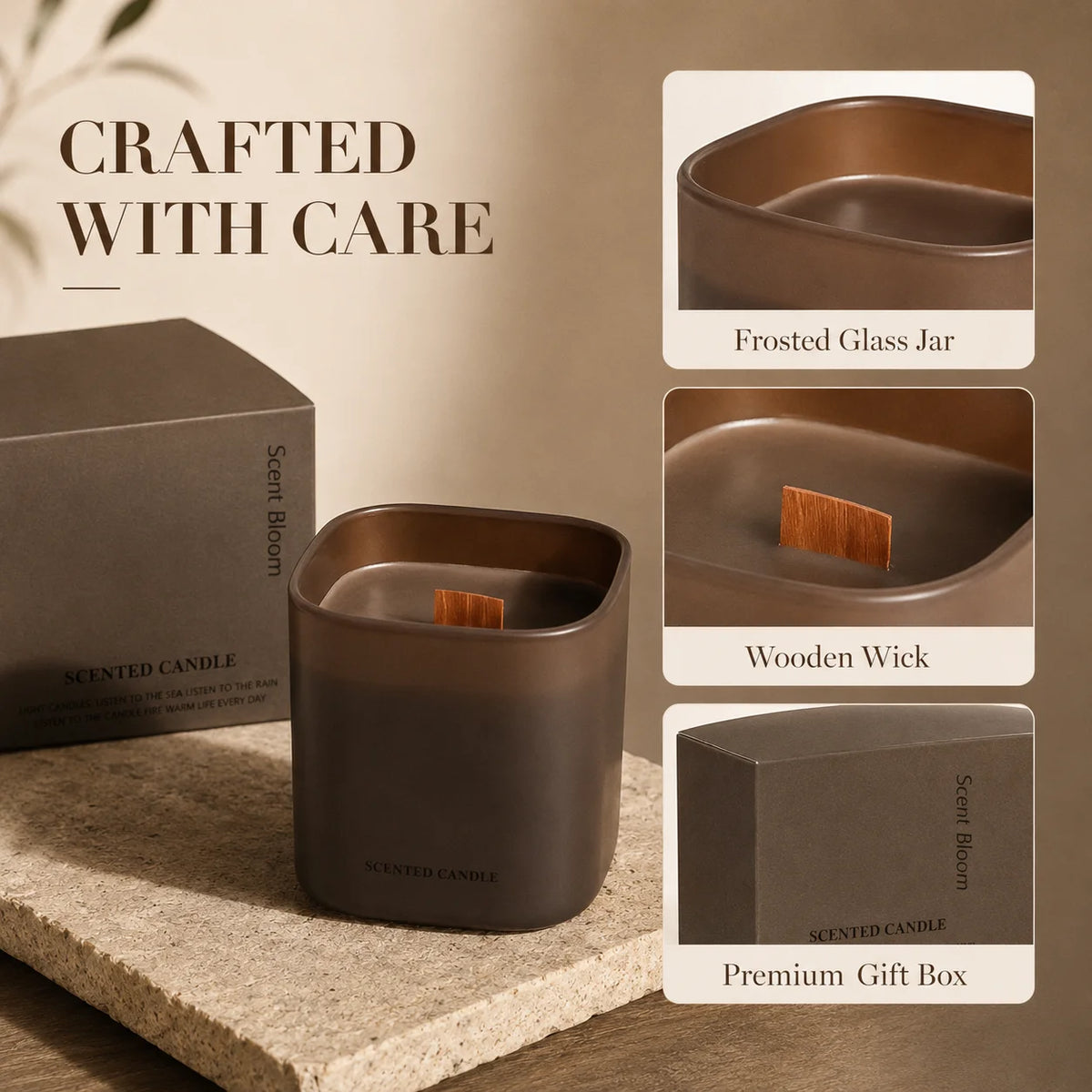 Custom Logo Woodwick Soy Wax Scented Candle | Eco MOQ 1000