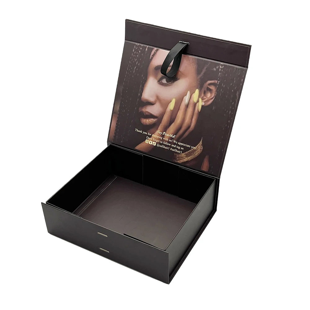 Custom Luxury Rigid Gift Box 200 MOQ | Magnetic Closure Cardboard Box with Hot Stamping for Clothing & Cosmetics