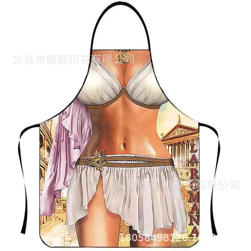 Waterproof Polyester Apron | 3D Printed Cartoon Barbecue Apron