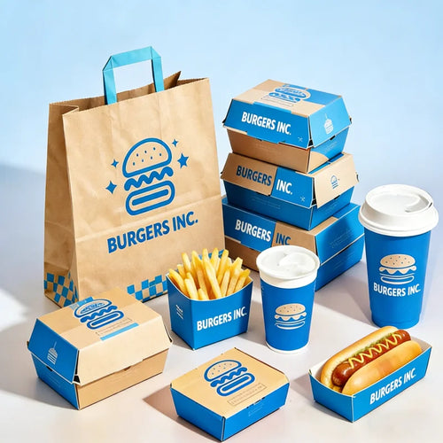 Custom Fast Food Packaging Boxes — Oil & Moisture Protection, 500 Boxes MOQ