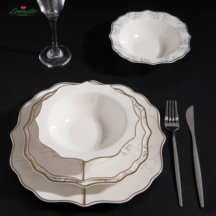 Eco-Friendly Porcelain Dinnerware — 300 MOQ, In-glaze Decoration