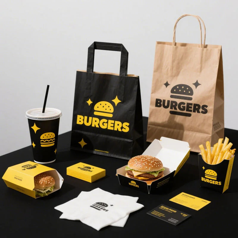 Custom Fast Food Packaging Boxes — Oil & Moisture Protection, 500 Boxes MOQ