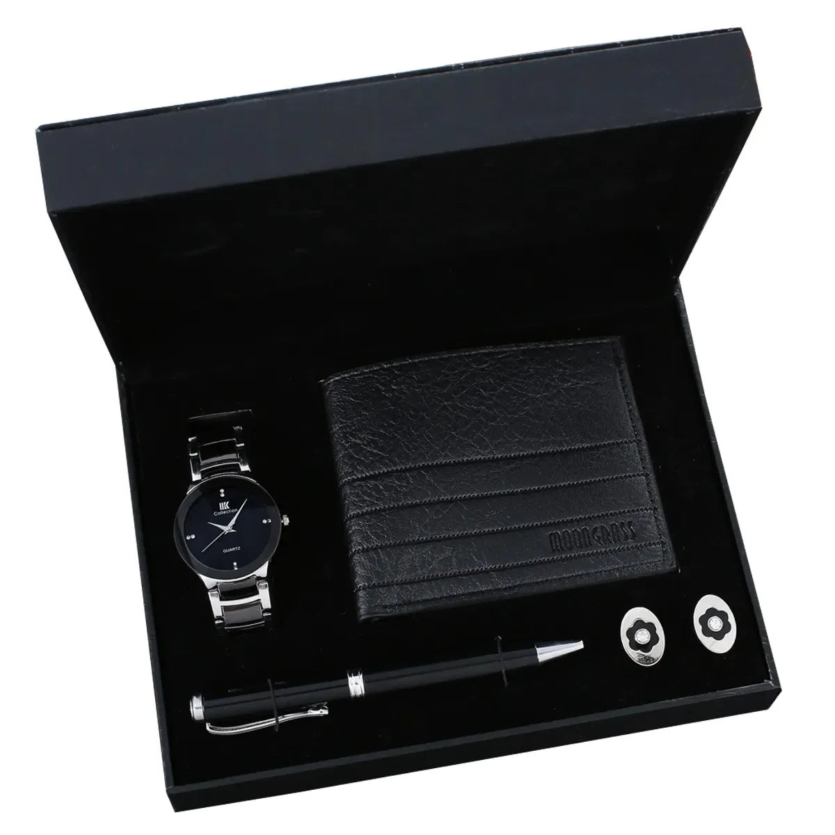 Custom 7-Piece Gift Sets 2 MOQ | Quartz Watch Belt Wallet Tie Perfume