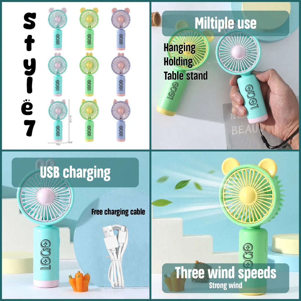 Custom Outdoor USB Portable Mini Cooling Fan with Logo | MOQ 100