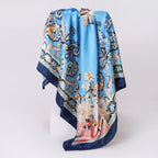 Custom Printed 90cm Square Scarf | 10 Pcs MOQ Wholesale Silk/Polyester Shawl