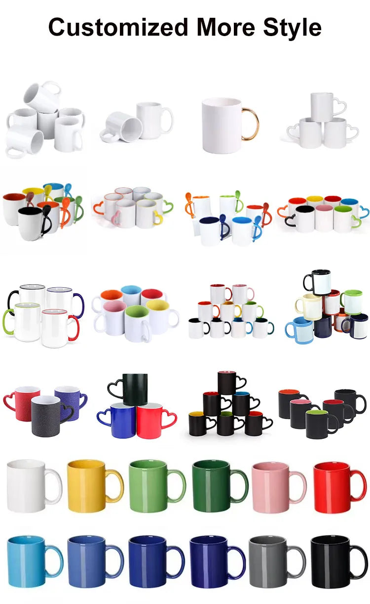 Custom 350ml Ceramic Mug | FDA/CE Certified | 36 MOQ | Sublimation