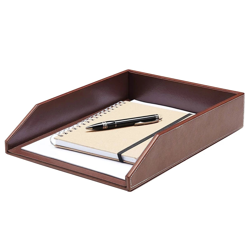 Custom Leather Desk Organizer | Embossed Logo | 100pc MOQ | Premium