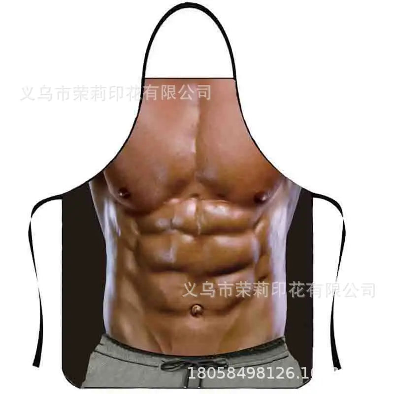 Waterproof Polyester Apron | 3D Printed Cartoon Barbecue Apron