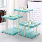 Transparent PET Cake Box | Tall Clear Display Box | Wholesale Bakery Packaging