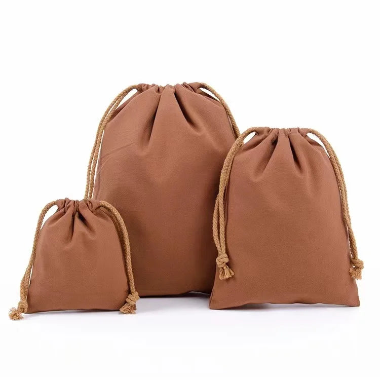 Custom Canvas Drawstring Bags with Logo | 100 MOQ for Jewelry & Gift Packaging