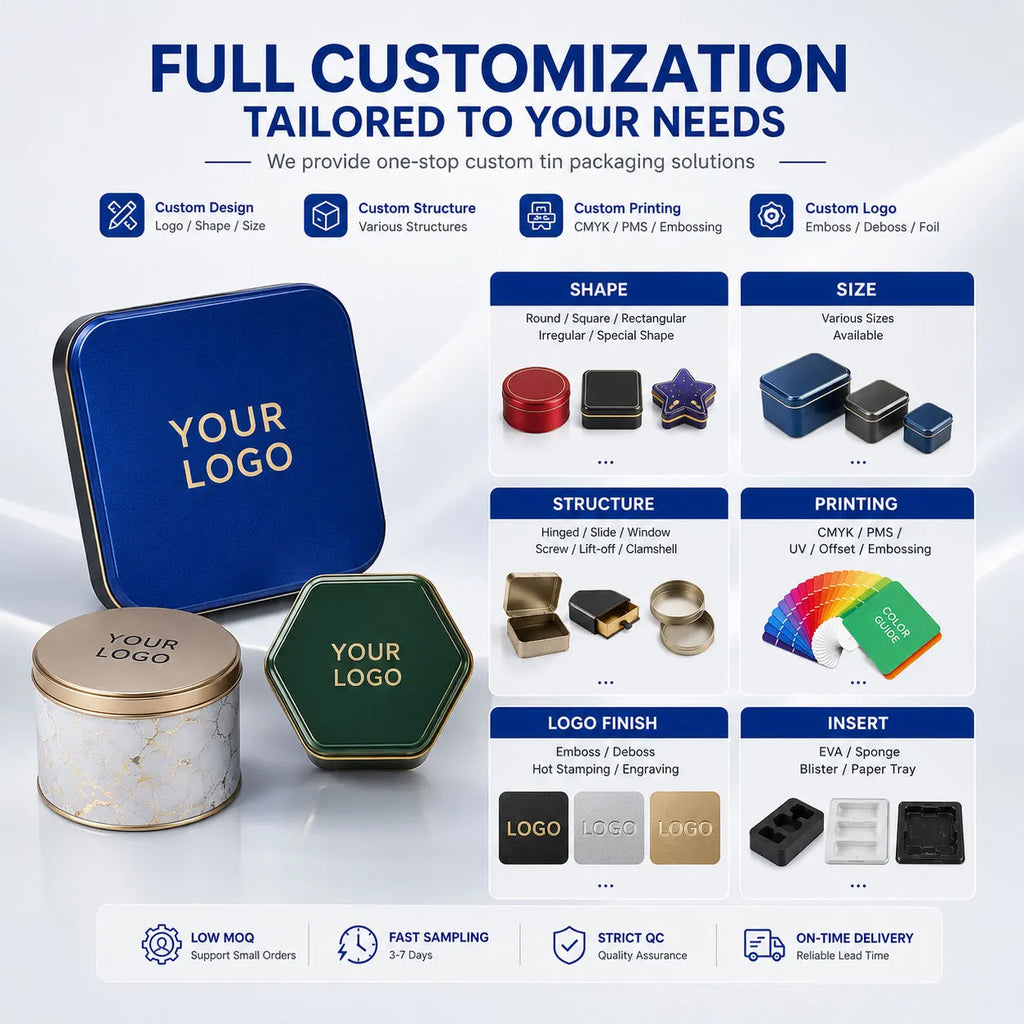 Custom Printed Square Tin Box with Window | MOQ 3000
