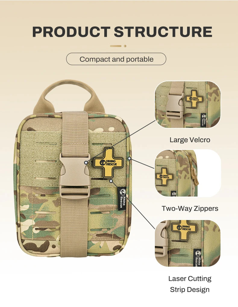 Custom Tactical Trauma Pouch | Class I Medical Device | MOQ 100