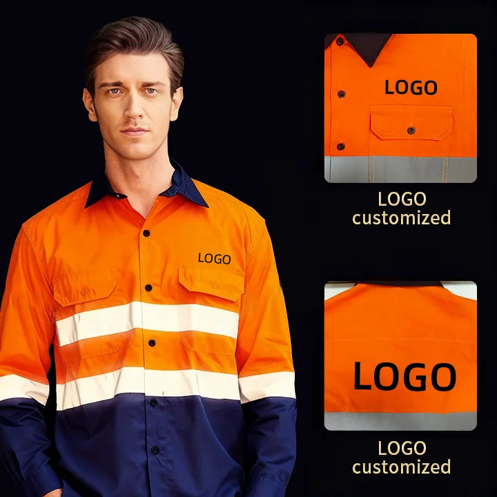 High Visibility Safety Work Shirts for Construction & Industrial Teams(Custom Logo, Industrial Use)