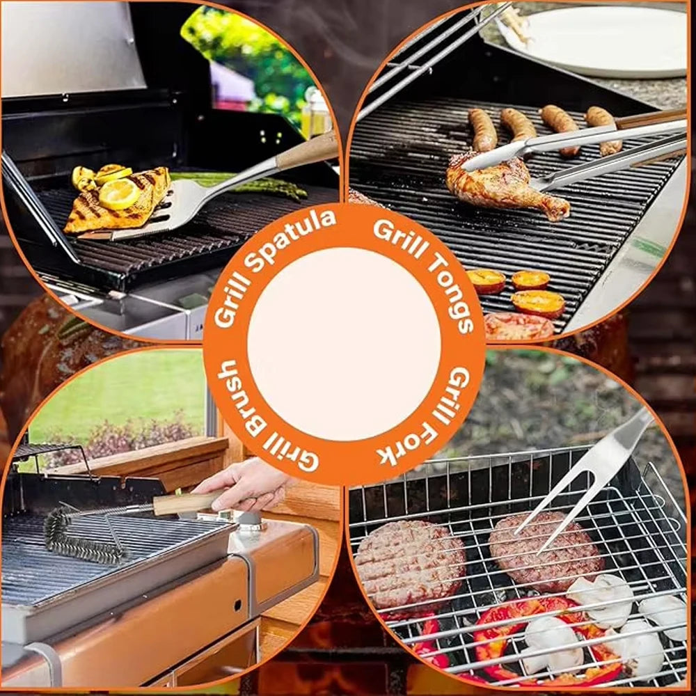 Custom Wood Handle BBQ Tool Set with Giftbox | Bulk Procurement Accessories