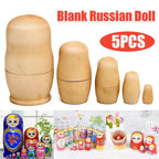 Custom Wooden Nesting Doll Set | 5-Piece Solid Wood Craft | Bulk Wholesale