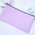 MOQ 100 Pcs Zipper PU Leather Utility Sleeve Wholesale Custom Synthetic Polyurethane Utility Envelope with Slide Fastener