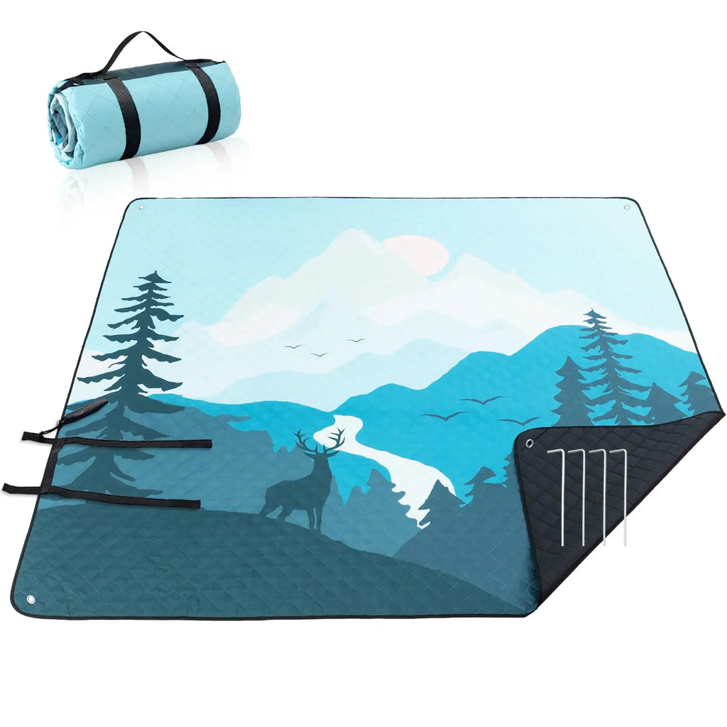 Customized Logo Waterproof Compact Camping Mat Foldable Outdoor Portable Picnic Blanket