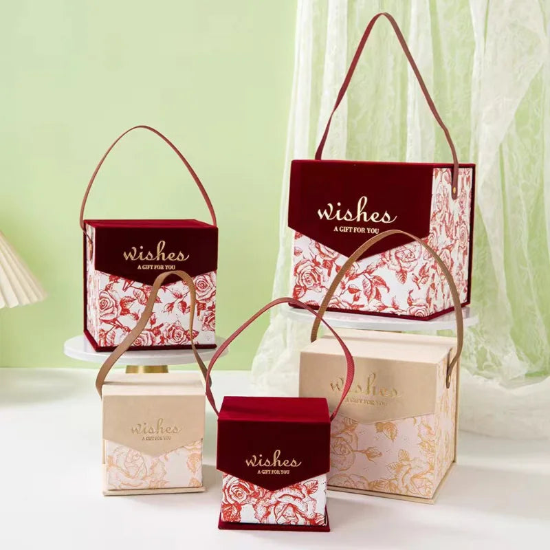Custom Gift Boxes with Handle | Bulk MOQ 100 pcs
