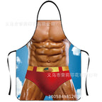Waterproof Polyester Apron | 3D Printed Cartoon Barbecue Apron