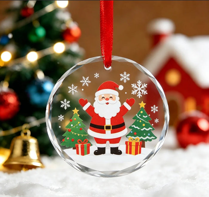 Engraved Crystal Christmas Ornaments with Logo | MOQ 10