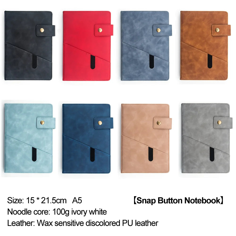 Custom A5 Leather Notebook with Logo | 100 Pcs MOQ Thread-Sewn PU Journal